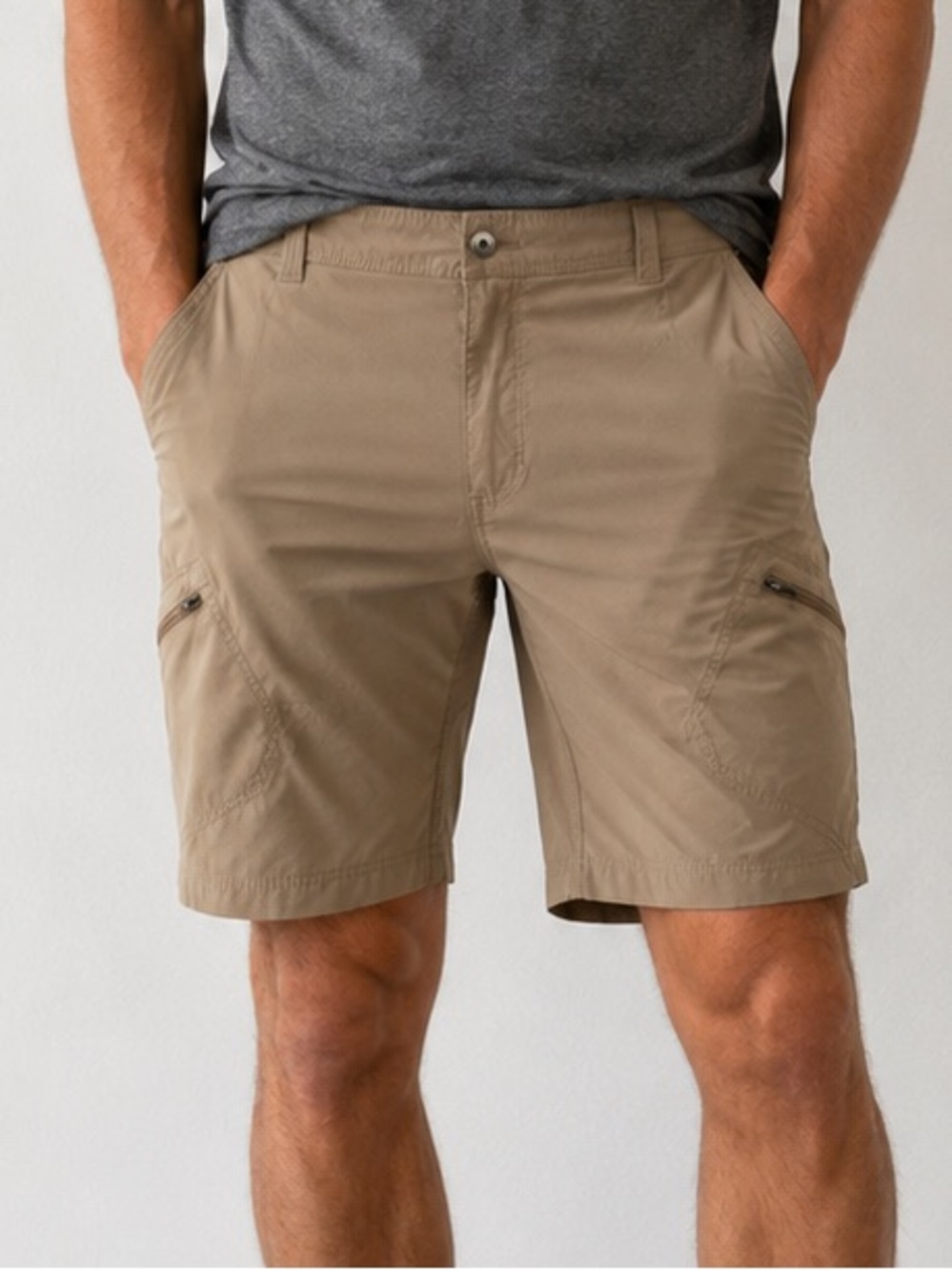 BC Clothing Co. Men’s Performance Hiking Shorts Tan Stretch Zip Pocket Size 40